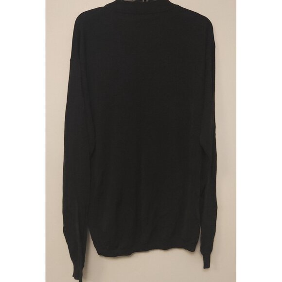 Domani Platinum Shirt Henley Vintage 90s Black Long Sleeve Cotton Rayon Mens XXL - Picture 7 of 13